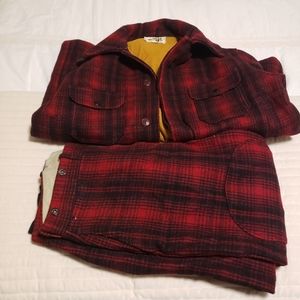 Vintage 50s Woolrich Mackinaw Wool Buffalo plaid Jacket and Pants